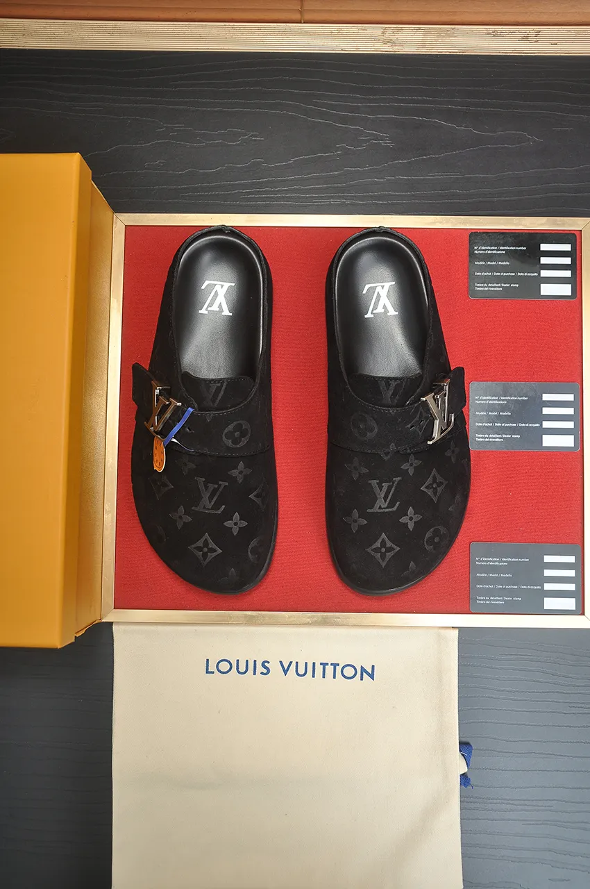 Men's men's shoes 💰520💶[LOUIS VUITTON] (cowhide lining) new style 🍀LV Louis Vuitton * - top version of LV classic semi-slip trendy shoes! Made of imported original cow suede cowhide, with a first layer of comfortable cowhide lining inside! Original wear-resistant rubber outsole! High quality products! Code number 38-45 (45 customized)